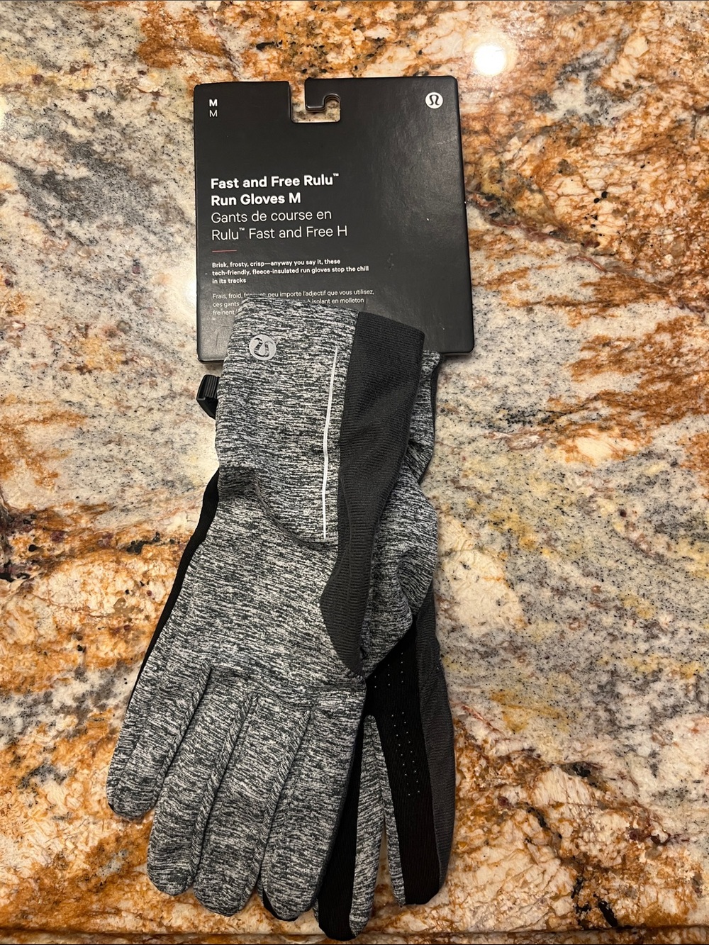 NWT lululemon y Fast and Free Rulu Run Gloves - Gray/Black